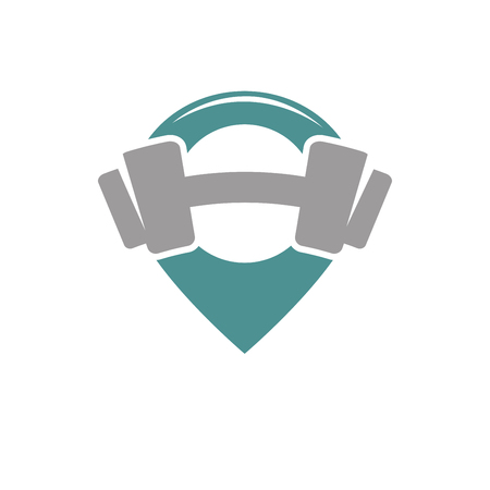 Heavy dumbbell on background of water drop isolated on white.のイラスト素材