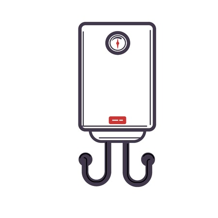 Electric water heater or boiler cartoon style on white background.のイラスト素材