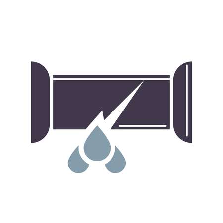 Dripping water pipe icon, trumpet break in cartoon styleのイラスト素材