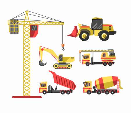 Building and construction machines or house build machinery equipment.のイラスト素材