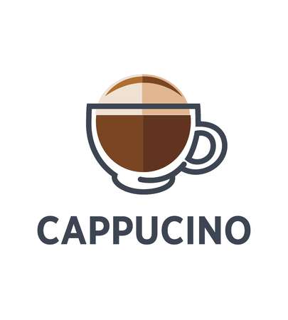 Coffee cappuccino logo for cafe or cafeteria takeaway icon template.のイラスト素材