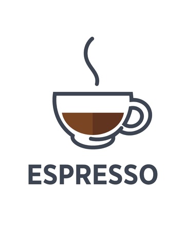 Coffee espresso logo for cafe or cafeteria icon template.のイラスト素材