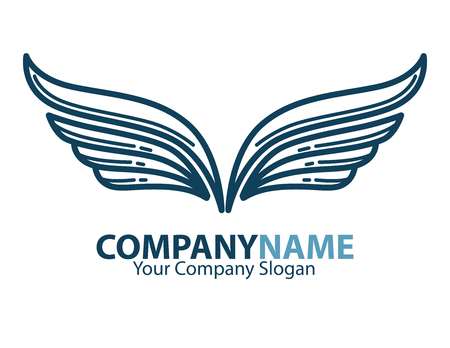 Wings vector logo template for company or brand. Business identity trend modern wing premium icon designのイラスト素材
