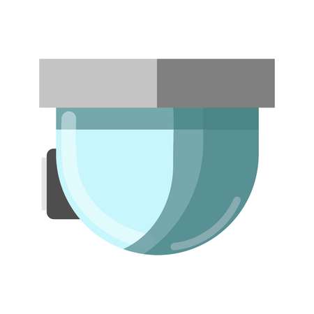 CCTV glass technological device and attached to ceiling side view