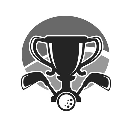 Golf club or tournament award cup vector iconのイラスト素材