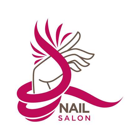 Nails studio or manicure salon vector flat icon templateのイラスト素材