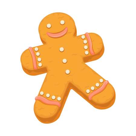 Gingerbread man cookie biscuit dessert vector iconのイラスト素材