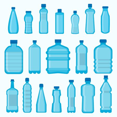 Plastic bottles vector isolated icons setのイラスト素材