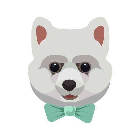 West Highland White Terrier puppy portrait isolated on whiteのイラスト素材