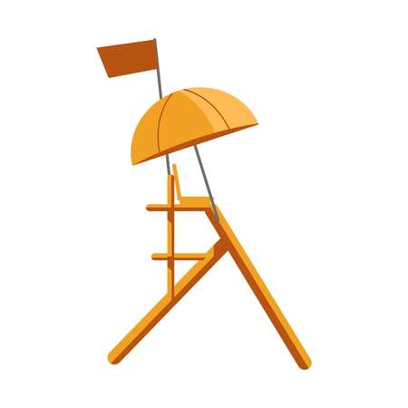 Beach safety guard tower sign isolated on whiteのイラスト素材