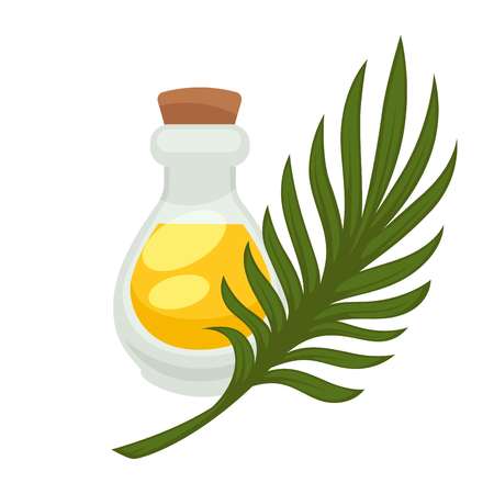 Palm oil in bottle. Vector flat isolated iconのイラスト素材