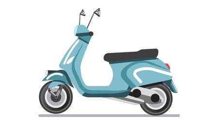 Scooter light two-wheeled open motor vehicle isolated on whiteのイラスト素材