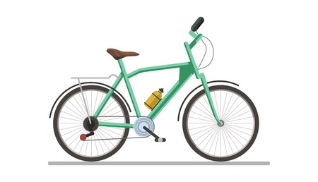 Bicycle with drinking flask isolated on white vector illustration.のイラスト素材