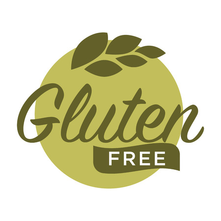 Gluten free in cereal grains logo. Dough without harmful substancesのイラスト素材