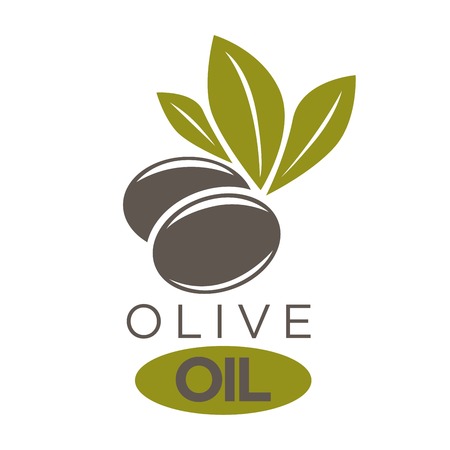 Vector illustration of company label black olivic berries with leavesのイラスト素材