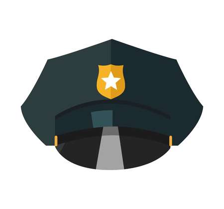 Police cap with golden token realistic vector illustration isolatedのイラスト素材