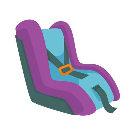 Child safety seat, infant restraint system vector illustration isolatedのイラスト素材