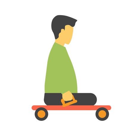 Transport trolley for disabled footless person isolated on white vectorのイラスト素材