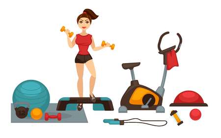 Woman doing fitnessのイラスト素材