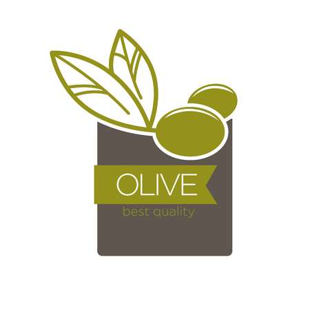 Best quality olive labelのイラスト素材