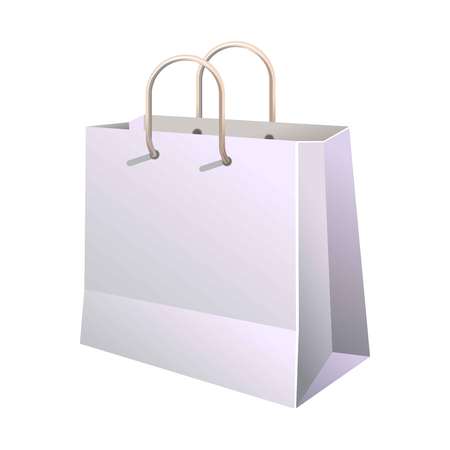 Paper shopping bag with handle isolated on white.のイラスト素材
