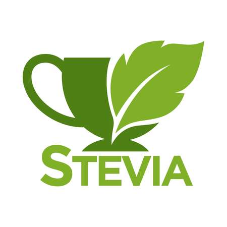 Green symbol of stevia or sweet grass on white background.のイラスト素材