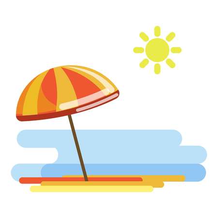 Beach umbrella in sunny dayのイラスト素材