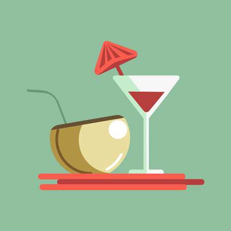 Cocktails on the serverのイラスト素材