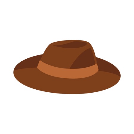 Brown hat vector illustration isolated on white background.のイラスト素材