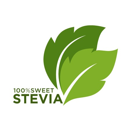 Green symbol of stevia or sweet grass 100 percent logoのイラスト素材