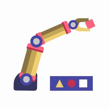 Robotic arm solving puzzleのイラスト素材
