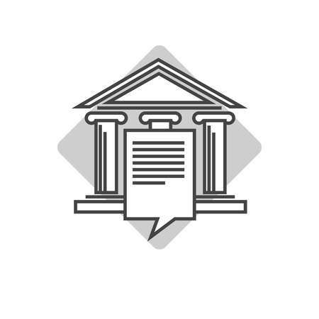 Lawyers company emblem with ancient pillars and roofのイラスト素材