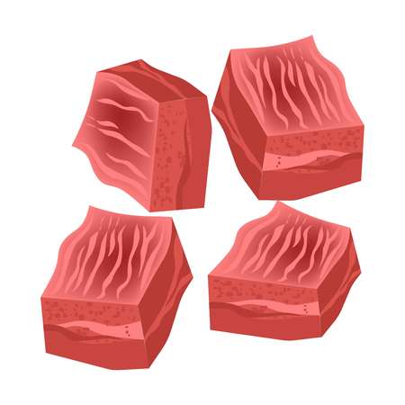 Slices of raw meatのイラスト素材