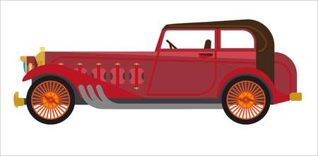 Red colored vintage carのイラスト素材