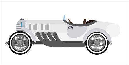 Gray long vintage carのイラスト素材
