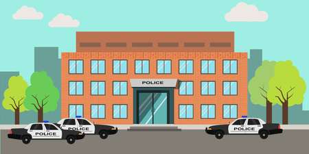 Police station buildingのイラスト素材