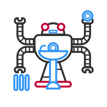 Multitasking futuristic droidのイラスト素材