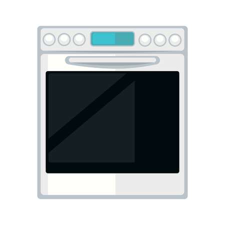 Vector illustration of modern white colored cooker isolated on white.のイラスト素材