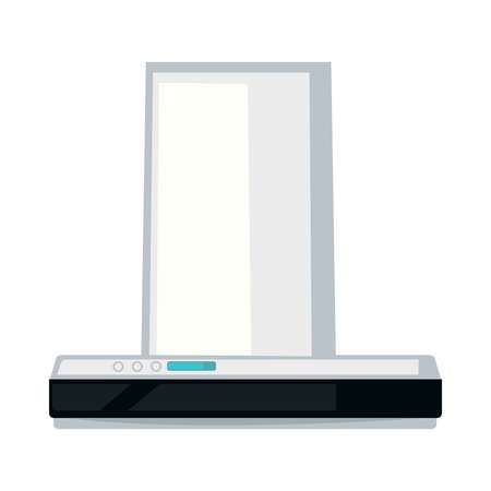 Vector illustration of modern air extraction system for kitchen isolated on white.のイラスト素材