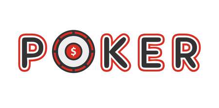 Poker logotype with gambling table instead of letter o vectorのイラスト素材
