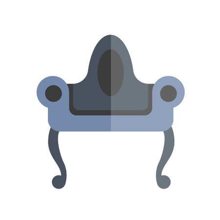 Elegant dark blue vintage armchair with black legs illustrationのイラスト素材