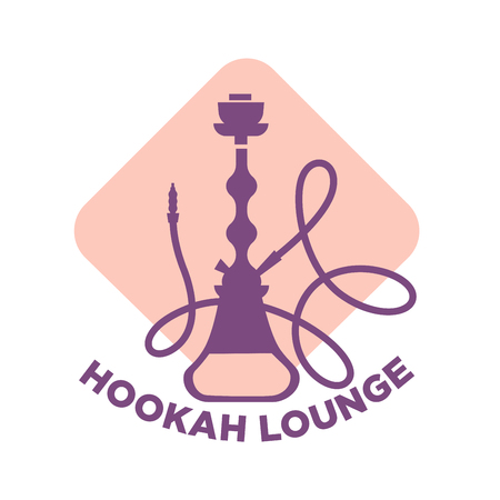 Hookah lounge cafe isolated  with shisha illustration