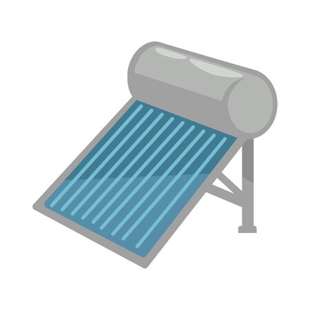 Solar battery in shiny metal corpus isolated illustrationのイラスト素材