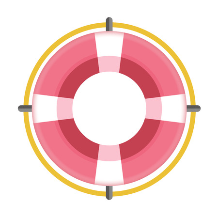 Vector illustration of red life saver isolated on white.のイラスト素材