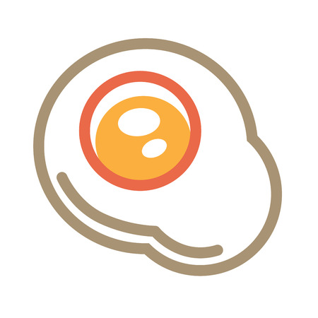 Vector illustration of minimal fried egg isolated on white.のイラスト素材