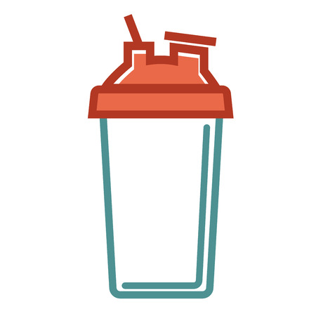 Vector illustration of transparent shaker for sport food isolated on white.のイラスト素材