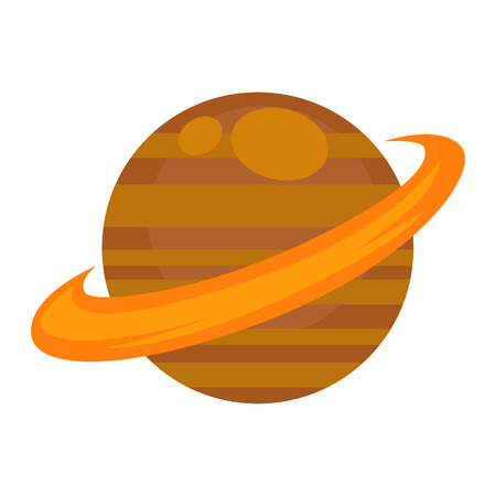 Saturn planet isolated on white graphic vector posterのイラスト素材