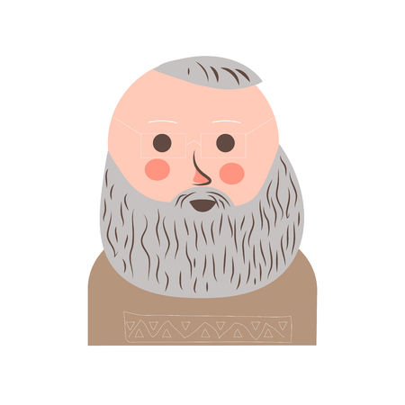 Senior man with grey hair and beard portraitのイラスト素材