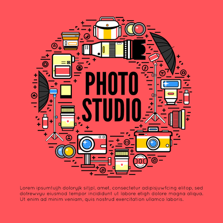 Photographer or photostudio concept design illustration.のイラスト素材