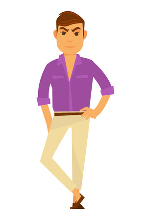 Man fashion model wearing style clothes vector flat isolated iconのイラスト素材